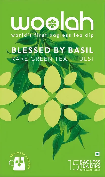 Woolah Blessed by Basil bagless tea dips